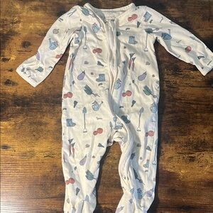 Carters One Piece - Cream with Garden Print